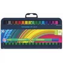 SCHNEIDER Flamaster SCHNEIDER Link-It, 1,0mm, stojak - podstawka, 16szt. mix kolorów SR192092 - Flamastry - miniaturka - grafika 1