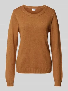 Sweter z dzianiny z okrągłym dekoltem model ‘Viril’ - Swetry damskie - miniaturka - grafika 1