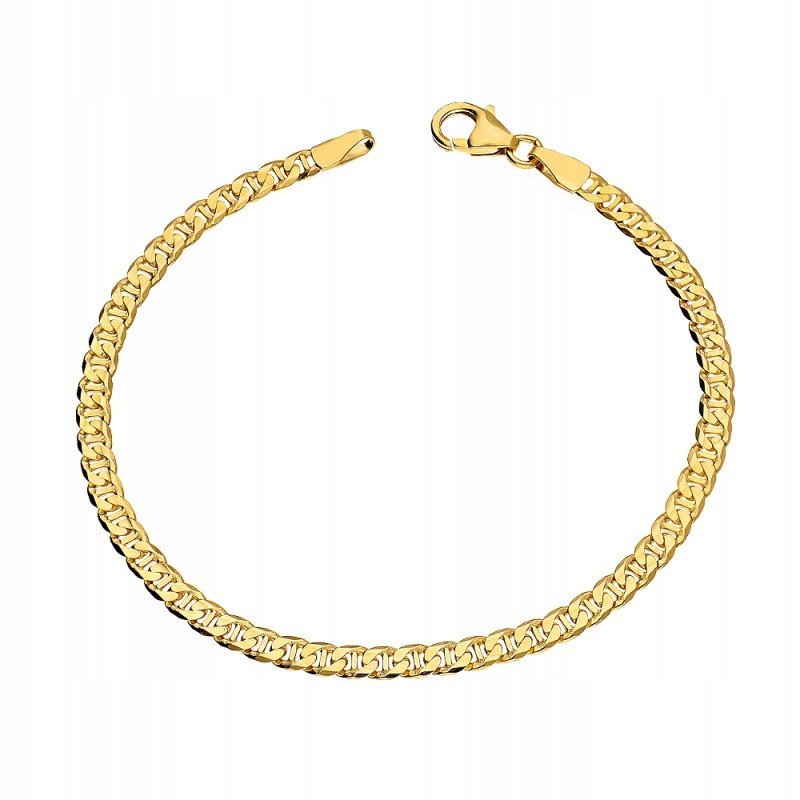 Złota bransoleta splot Gucci 585 Klasyczny 14k żółte złoto 19cm