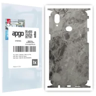 Szkła hartowane na telefon - Folia naklejka skórka strukturalna na TYŁ+BOKI do Samsung Galaxy A10s -  Marmur Czarny - apgo SKINS - miniaturka - grafika 1