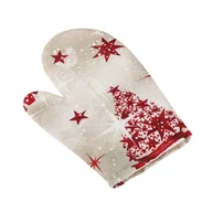 Fartuchy i rękawice kuchenne - Bellatex Rękawica kuchenna Świąteczna czerwona choinka, 28 x 18 cm - miniaturka - grafika 1