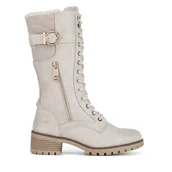 Kozaki damskie - Kozaki Mustang 1435-602 Biały - miniaturka - grafika 1