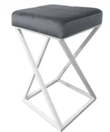 Taborety i hokery - Atos Hoker krzesło barowe ZOA LOFT podstawa biała BL14 - miniaturka - grafika 1