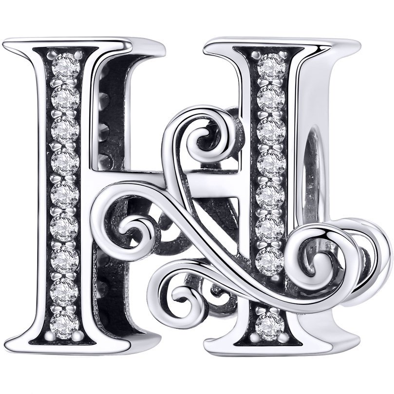 CHARMS Literka H srebro zawieszka wisiorek