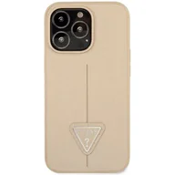 Etui i futerały do telefonów - Guess GUHCP13XPSATLE iPhone 13 Pro Max 6,7" beżowy/beige hardcase SaffianoTriangle Logo - miniaturka - grafika 1