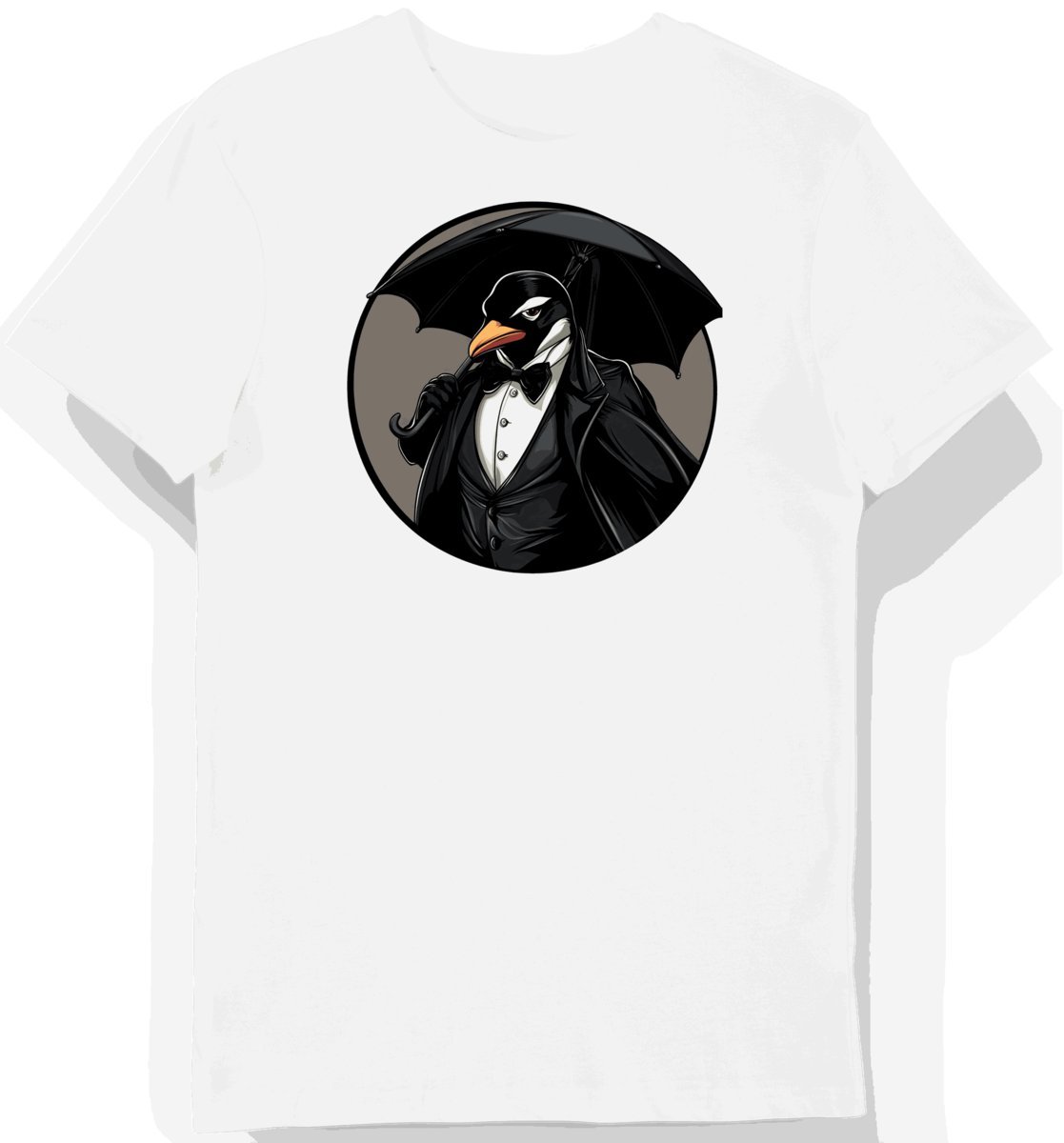 Koszulka męska biała z motywem eleganckiego parasola 3XL