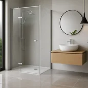 Kabiny prysznicowe - Kabina Prysznicowa Atlas Chrom 80X100 Prawa - miniaturka - grafika 1