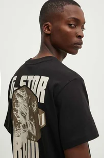 G-Star Raw t-shirt bawełniany męski kolor czarny z nadrukiem D24690-C336 - Koszulki męskie - miniaturka - grafika 1