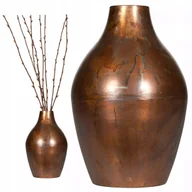 Wazony i flakony - WAZON DUŻY WYSOKI 32cm LOFT METALOWY rdzawy na kwiaty gałęzie do salonu - miniaturka - grafika 1