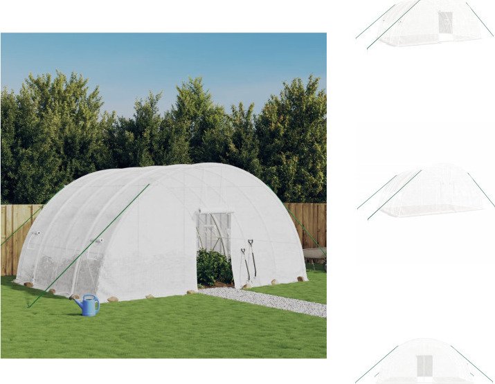 vidaXL Szklarnia z ramą stalową biała 24 m² 6x4x2,85 m - Szklarnie