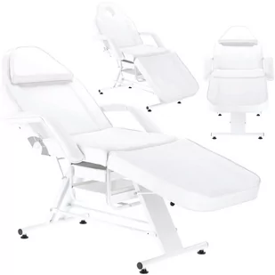 Fotel kosmetyczny z kuwetami biały łóżko leżanka spa - Fotele kosmetyczne - miniaturka - grafika 1