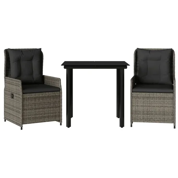 Zestaw Mebli Ogrodowych Rattan PE, Stół 80x80x74 cm, Krzesła 55x60x93 cm