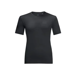 Męska Koszulka z krótkim rękawem JACK WOLFSKIN TECH T M 1807072-6000 – Czarny - Koszulki sportowe męskie - miniaturka - grafika 1