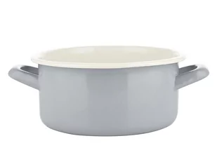 Fl1 GARNEK EMALIOWANY PROSTY GŁADKI FORTE B/P NISKI SZARY 16CM 1,5L 000-GAR-518/16SZ - Garnki - miniaturka - grafika 1