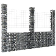 Ogrodzenia - Vidaxl shumee shumee gabionowe z 3 słupkami żelazo 260x20x200 cm - miniaturka - grafika 1