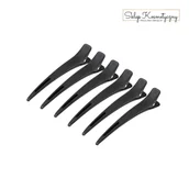 Pozostałe akcesoria fryzjerskie - Klamry fryzjerskie do włosów Carbon E-15 6 szt. 11,5 cm czarne - miniaturka - grafika 1
