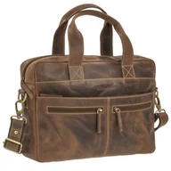 Torby męskie - GreenBurry Vintage Leather Briefcase 15" Laptop Antique brown 38x26cm - miniaturka - grafika 1