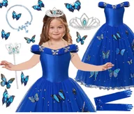 Sukienki - STRÓJ KOPCIUSZEK CINDERELLA KSIĘŻNICZKA SUKIENKA BAL KARNAWAŁ - 110-116 - miniaturka - grafika 1