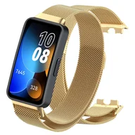 Akcesoria do zegarków - Pasek opaska do Huawei Band 8 / Band 9 metalowy (Złoty) - miniaturka - grafika 1