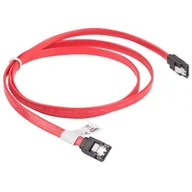 Kable komputerowe i do monitorów - LANBERG LANBERG Kabel SATA DATA III 1M Metalowe zatrzaski (CA-SASA-11CU-0100-R) - miniaturka - grafika 1
