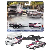 Samochody i pojazdy dla dzieci - Hot Wheels Premium Car Culture Transport Zestaw 2 Pojazdów Autka Samochodziki DMC Delorean & HW Rally Hauler #78 - miniaturka - grafika 1