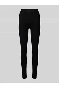 Jeansy z wysokim stanem o kroju skinny fit z naszywką z logo - Pieces - Spodnie damskie - miniaturka - grafika 1