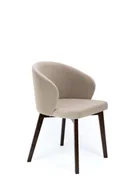 Krzesła - Flavio 5 krzesło tapicerowane beżowe nogi kolor orzech - miniaturka - grafika 1