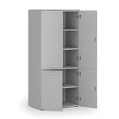 Szafy biurowe - Szafa biurowa pół-drzwi PRIMO GRAY, 1781 x 800 x 500 mm, szary - miniaturka - grafika 1