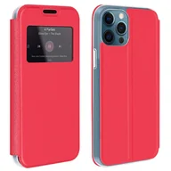 Etui i futerały do telefonów - Folio iPhone 12 Pro Max Etui z okienkiem z uchwytem na kartę Stojak wideo — czerwony - miniaturka - grafika 1