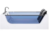 Wanny z hydromasażem - Wanna LED z hydromasażem 180 x 120 cm biała CURACAO - miniaturka - grafika 1