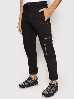 Spodnie męskie - Les Hommes Spodnie materiałowe LLP133335U Czarny Regular Fit - grafika 1