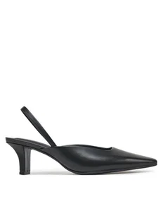 Calvin Klein Sandały Heel Mule Pump 50 - Lth HW0HW02551 Czarny - Sandały damskie - miniaturka - grafika 1