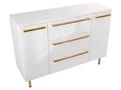 Szafki łazienkowe - Szafka Stojąca Z Blatem ATH 120 cm K - Biały Wysoki Połysk - Uchwyty Złote Polerowane - miniaturka - grafika 1