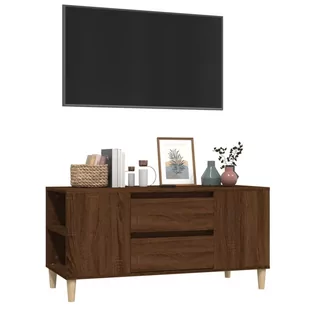 Lumarko Szafka pod TV, brązowy dąb, 102x44,5x50 cm - Szafki RTV - miniaturka - grafika 5