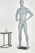 Manekiny wystawowe - M23-7 Szary mężczyzna Eurotondisplay stojący manekin szary matowy lakierowany nos usta w kształcie szyk i elegancja wysoka jakość - miniaturka - grafika 1