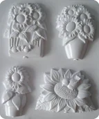 Akcesoria rzeźbiarskie - Forma do odlewów gipsu, słoneczniki, 4 elementy - miniaturka - grafika 1