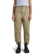 Spodnie damskie - G-STAR RAW Damskie spodnie chinosy Boyfriend zwężane, beżowy/khaki (Dk Lever C072-b416), 34W - miniaturka - grafika 1