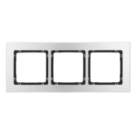 Klawisze i ramki - Karlik Ramka potrójna Deco metal - aluminium szczotkowane, czarny - miniaturka - grafika 1