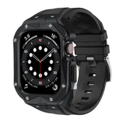 Akcesoria do smartwatchy - Kingxbar CYF140 2w1 pasek Apple Watch Ultra, SE, 8, 7, 6, 5, 4, 3, 2, 1 (49, 45, 44, 42 mm) z wbudowanym pancernym etui ze stali nierdzewnej czarny - miniaturka - grafika 1