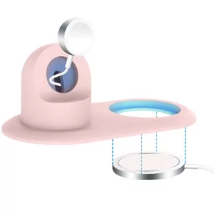 Uchwyt do ładowarki do MagSafe 2w1 Alogy stojak do Apple Watch/ iPhone 12 13 Różowy - Akcesoria do smartwatchy - miniaturka - grafika 4