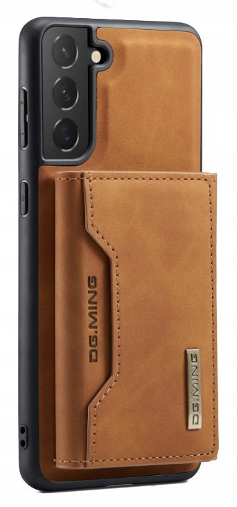 Etui Skórzane Case z portfelem magnetycznym do Samsung S21 Fe Jasnobrązowe