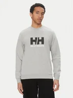 Bluzy męskie - Helly Hansen Bluza Logo Crew 30395 Szary Regular Fit - miniaturka - grafika 1