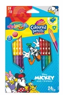Przybory szkolne - Kredki ołówkowe trójkątne Colorino Kids 24 kolorów 12 sztuk z temperówką Mickey - PATIO - miniaturka - grafika 1