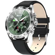 Smartwatch - Garett Men Style Czarno-srebrny/Skórzany - miniaturka - grafika 1