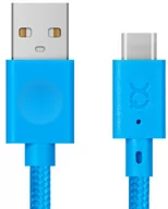 Kable USB - Xqisit Kabel Sznurkowy USB-C 3.0 180cm NIEBIESKI TWORZYWO SZTUCZNE 40782 - miniaturka - grafika 1