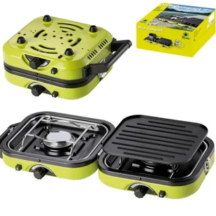 Kuchenka turystyczna na kemping podwójna DUAL COMPACT + GRILL MEVA - Kuchnia turystyczne i akcesoria - miniaturka - grafika 1