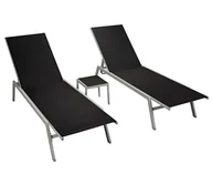 Leżaki ogrodowe - Elior Zestaw dwóch leżaków ze stolikiem E4-F07 - miniaturka - grafika 1