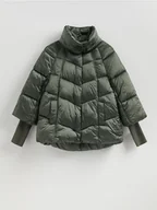 Moda i Uroda OUTLET - Reserved - Pikowana kurtka z wysokim kołnierzem - zielony - miniaturka - grafika 1