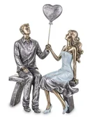 Figurki dekoracyjne - Art pol FIGURKA DEKORACYJNA PARA SERCE ZŁOTA 23x16 137928 - miniaturka - grafika 1