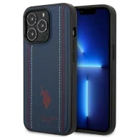 Etui i futerały do telefonów - Etui U.S. Polo Assn. Leather Stitch na iPhone 14 Pro Max - granatowe - miniaturka - grafika 1